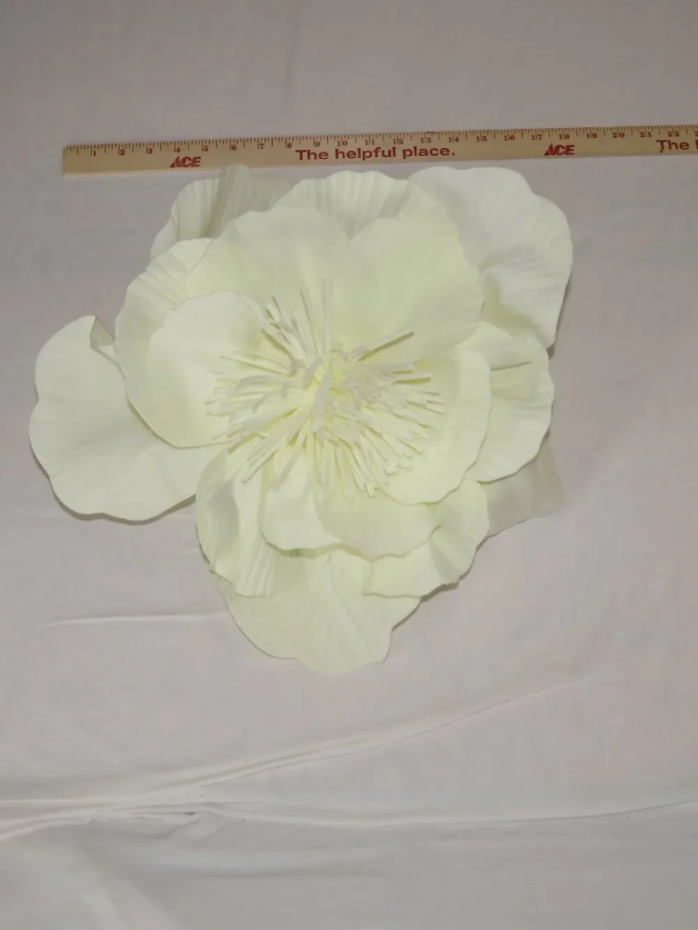 Oversized Cream Paper Flower Headpiece – Statement Floral Fascinator, Costume